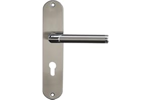 Alpertec 88021890 Edelstahl Renovierungsgarnitur (I) BI-Color für Wohnungseingangstüren PZ Drückergarnitur Türgriffe …