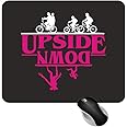 Fashion Graphic Tappetino Mouse Mousepad Upside Down Stranger Sottosopra serie Tv 18x22cm Gadget (Nero stampa fucsia)