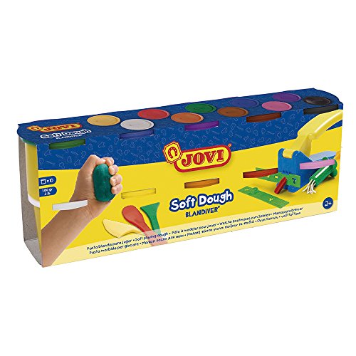 Jovi - Soft Dough Blandiver, Pack de 10 Botes 110 g, Colores Surtidos (410 S)