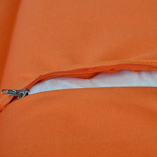 2-er Set Liegen-Auflage Kopfkissen für Sauna Garten Terrasse aufrollbar orange - 