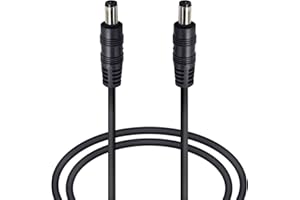 FlexSolar DC5521 Connector Cable Male to Male 5.5x2.1mm DC Power Adapter Cable for Power Station, Surveillance Camera, LED Display, IP Camera, DVR, Router, Invoice Printer