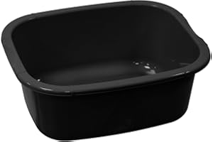 simpa 11L Multi-Purpose Black Plastic Rectangular Household Cleaning Bowl for Washing Up, Window Cleaning, Car Valeting and Multi Room Spot Cleaning Tasks.