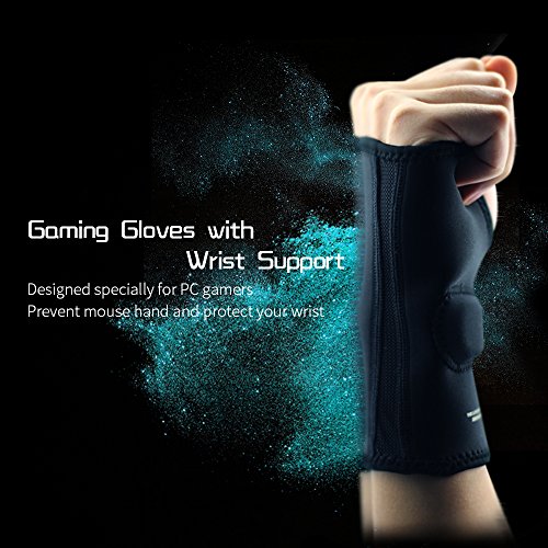 EXCO Professionelles Gaming Handschuh mit Handgelenk Unterstützung für alle Zweck Gamer Handschuh (Rechte Hand) schwarz, Large - 2