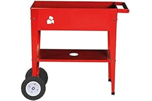 Herstera 08933601 Hochbeet mit Rädern PU, Rot, 35 x 75 x 80 cm