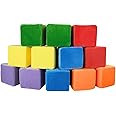 Wonder Space Plush Foam Block - Nursery Building & Stacking Toys for Toddlers Boys & Girls, Soft Smooth Velvet Cover, Early Education Gross Motor Skills & Brain Development (Cube, Rainbow)