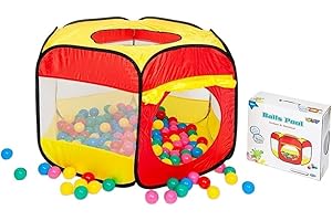 NOT JUST A BOX - Palline 6cm diametro Palline di plastica Colorate Gioco per Bambini (100 Palline + Vasca), Assortiti