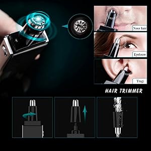 Tezam TM-09 Electric Nose Ear Trimmer,Water Resistant Facial Hair Groomer For Men with LED light, Battery Operated - Image 7