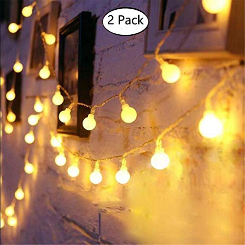 LED Guirnalda Luces USB,Tonskooners [2 Paquete] 33FT / 10M 60 LEDs 8 modos Puerto USB LED Cadena de luces para Casas, Fiesta, Boda. (Amarillo)