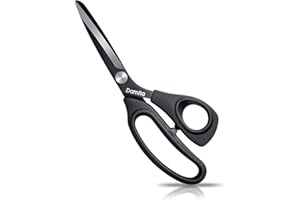 Damita 8.5" Heavy Duty Fabric Scissors - Black Titanium Coated for Leather Cutting Industrial Sharp Sewing Scissors for Home Office Artists Dressmakers (1 Pack)