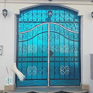 SAI PRASEEDA UV Resistant 4 X 10 Feet PVC Gate Sheet_Grill Sheet_Gate Covering Sheet_Balcony Saftey Sheet_Privacy Sheet_Blue Color_with 1 Scissor_50 Tags SPGST37