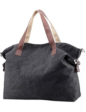 Canvas Tasche,Loveso Canvas Shopper Tasche Schultertasche für Schule Reisen Arbeit und Einkäufe