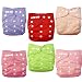 Alva Baby Double Rrows of Snaps 6pcs Pack Fitted Pocket Washable Adjustable Cloth Diaper with 2 Inserts Each (Girl Color)6BM88 (Baby/Babe/Infant - Little ones)