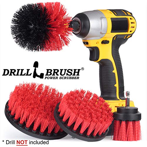 Drillbrush Rigidez Taladro de cerdas de nylon inalámbrico Desarrollado Cepillo giratorio Heavy Duty 4 kit del cepillo de fregado
