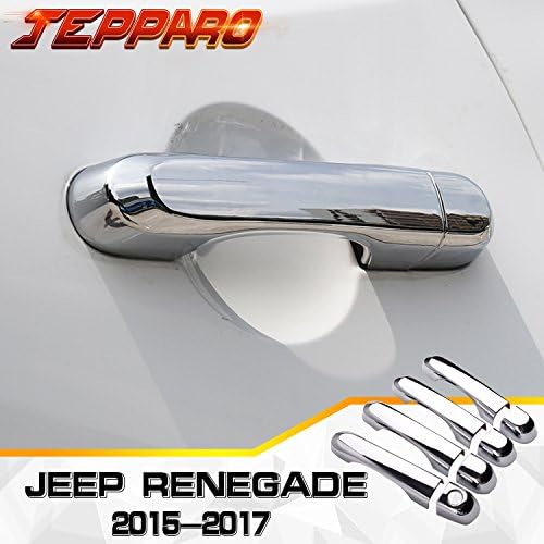 jepparo Pack of 8 Handles Chrome Plated Outside Door Handle Insert silver