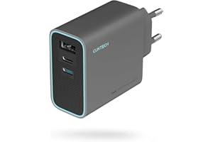 CUKTECH Chargeur USB C 65W, 3 Ports GaN III et PPS PD3.0 Chargeur Rapide, Chargeur 65W USB C Rapide Compatible avec MacBook Air/Pro, iPad Pro, iPhone 16/15/14/13, Samsung S24/S23, Xiaomi, Switch