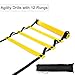Produktbild Agility Leiter, Sport flach Agility Training Leiter Bundle, Agility Bohrmaschinen mit 12 Sprossen, verbessern Beinarbeit für bewegungskontrolle und Balance, Länge verstellbar und tragbar Tragetasche, 19 Füße