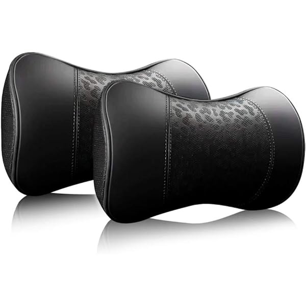 2 Cuscini Poggiatesta Auto In Pelle PU - Memory Foam Ergonomico, Nero, Antidolore Cervicale, Per Guida - Foto 13