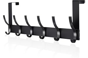AUXHCYL Over Door Hanger, 6 Hooks Over The Door Hooks, Bearing Weight 20kg Over Door Hook Rack for Hanging Coat, Towel, Bag, Clothes, Over The Door Hanger Suitable for Bathroom, Bedroom, Kitchen