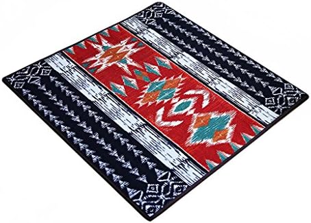 DELLT- Indian Style Striped Carpet Ethnic Wind Living Room Sofa Coffee Table Foot Carpet Non - Slip Bedroom Color Collision Stitching Carpet ( Size : 180*180 Cm )
