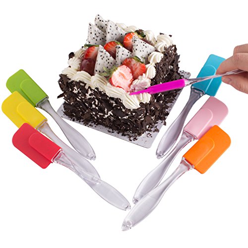 ZeWoo 7 PCS Mehrfache Farben-hygienische feste Beschichtung Silikon-Backen-Spachtel, Kuchen-Sahnebutter-Spatel, Schaber-Stir Kitchenaid Utensil Praktisches Werkzeug - 5