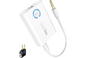 Lavales ML301 Bluetooth 5.3 Wireless Audio Trasmettitore Adattatore per fino a 2 AirPod/Headphones; Adatto per tutti i jack AUX da 3,5 mm su Airplanes TVs Gym Equipment