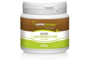 Pierre Jérôme - Acide L-Ascorbique E300 Poudre 500g - Pure 100% (Vitamine C) - Fatigue, Stress, Energie, Système Immunitaire