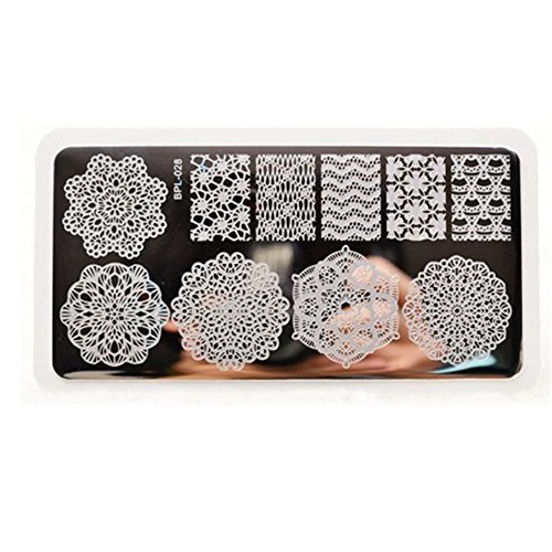 Born Pretty Nail Art Stamp Template Vines Image Plate Lace Chevron BP-L028