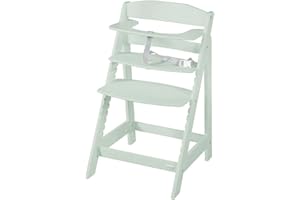 roba Babyhochstuhl Sit Up Flex - Mitwachsender Hochstuhl aus Holz - Verstellbarer Kinderhochstuhl mit Schrittgurt - ab 6 Monaten bis 70 kg - Mint