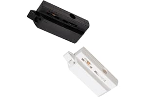 LEDKIA LIGHTING - Adattatore per Binario Monofase | Finiture in PC Resistente | Compatibile con Lampade 220-240V AC | Installazione Interna IP20 | Passacavo Integrato, Bianco