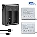 Price comparison product image TEKCAM Action Camera 2PCS 1350mAh Rechargeable Battery with Dual Charger for Crosstour/AKASO EK7000 Brave 4/ APEMAN/Campark ACT74/ Victure/EKEN H9R/ FITFORT/DBPOWER EX5000 Sports Action Camera