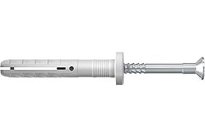 Fischer Tasselli a Percussione N 6X40/10 F con Bordo Piatto e Vite a Chiodo a Battere (100 Pz.)