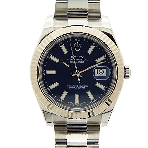 Rolex Datejust II 116334BLSO 41 Automatic Silver Steel Bracelet &amp; Case Anti-Reflective Sapphire Men's Watch