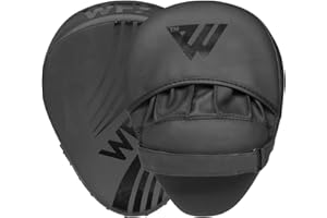 WFX Boxpolster Fokus-Pratzen Haken und Stoß Boxsack Zieltraining Gebogenes Schlagschild Hand Muay Thai Polster MMA Kampfsport Handschuhe Mattschwarz
