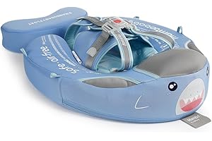 HECCEI Bouee Bebe de Piscine avec Auvent Ajouter la Queue, Mambobay Flotteur Bouée Bébé Non Gonflable Matériau en Cuir Doux pour la Peau Bague De Natation Anneau pour Enfant de 3-24 Mois