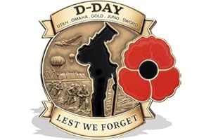 VITRYWEI Limited Edition D-DAY 80th Anniversary Commemorative Badge,80th Anniversary D-Day Badge, D-Day Commemorative Badge,Honour The Brave Heroes of History Unwavering Courage