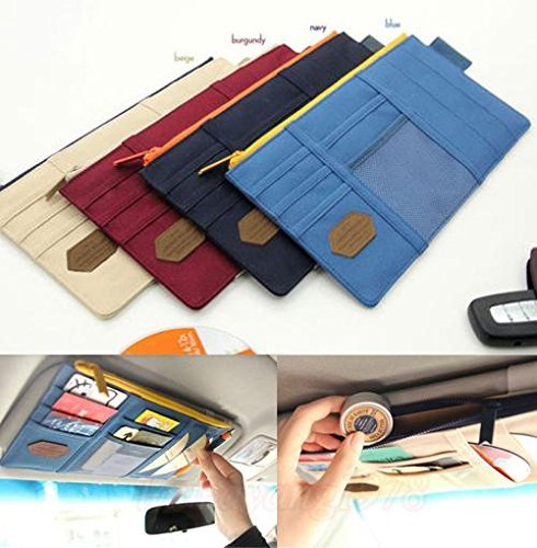 HOME CUBE Car Sun Visor Storage Point Pocket Documents Organizer, Mobile Holder, Tablet Holder, Credit Card & Visiting Card Holder Bag - 1 Pc ( Random Color ) RS.399 (60.00% Off) - Amazon