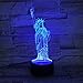 Produktbild Freiheitsstatue 7 Farbe Nacht 3D Illusion Holograma Lampara Luz De Led Tischlampe Remote Touch Led Nachtlicht Für Schlafzimmer