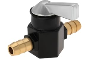 VGOL 1 rubinetto del carburante da 8 mm in metallo in linea per benzina on-off per moto, fuoristrada, scooter, carburante, benzina, benzina, rubinetto del carburante, valvola nera