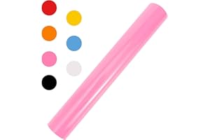 MAGICQCRAFT Heat Transfer Vinyl - 12" x 8ft HTV Iron on Black Vinyl for T-Shirts Clothing，Easy to Cut & Weed (Pink)…