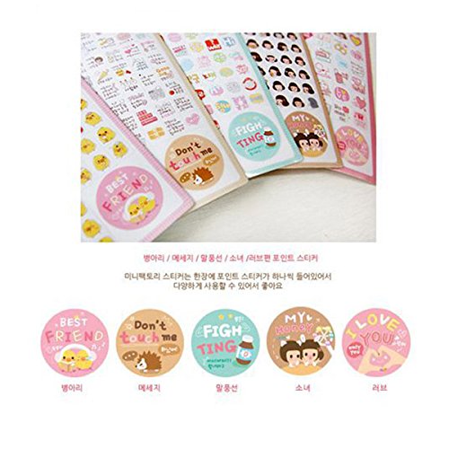 4 Blatt Niedlichen Mini Sticker Planner Kalender Tagebuch Notizbuch Aufkleber Dekoration (LOVE) - 3
