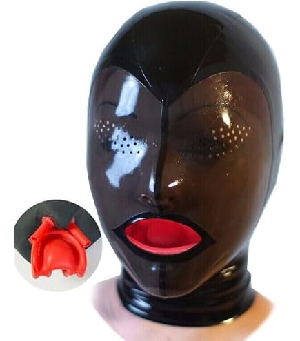 Latex-Kapuze Mit Blondem Zopf & Reißverschluss – Perfekt Für Cosplay & Halloween