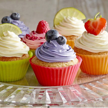 Goodlucky365 24 Stück Silikon Muffinform Backform Cupcake Muffinförmchen Silikon Muffin Form(8 Stück Rund, 8 Stück Herz, Stück Rechteck) Hitzebeständig 480°F Backenform - 8