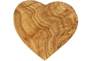 FIGURA SANTA B-Ware Planche en bois d'olivier Heartbeat. Dimensions : 20 x 20 cm. Objet décoratif - Planche à découper - planches à petit-déjeuner