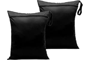 Karjiaja 2 Stück Wiederverwendbare Nasstasche Wasserdichte Stofftaschen Reusable Wet Bag Wäschebeutel Windeltasche Nassbeutel Windelbeutel Wetbag Kindergarten für Badeanzüge Strandtuch Sportkleidung