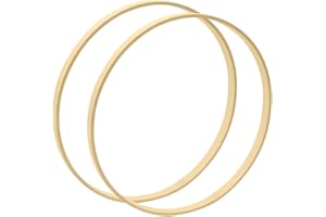 Worown 2 Pezzi Cerchio in Legno di Bambù, Anelli in Bambù per Artigianato 30cm - Ghirlanda Nuziale fai-da-te & Decorazione Parete & Cerchi per Acchiappasogni