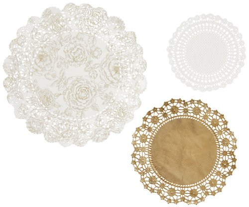 Talking Tables PPG-DOILY Party Porzellan Gold Doilies, Pappe, mehrfarben, 6.28 x 27 x 1.0 cm
