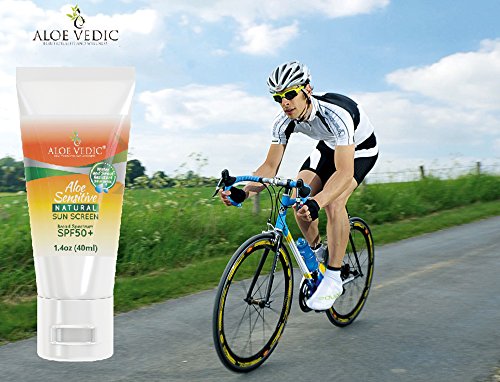 Aloevedic-Aloe Vera Suncream SPF 90+ for Sensitive Skin UVA UVB Sunscreen Natural Sunblock for Face and Body Travel Size 40ml (Pack x 1) by AloeVedic - 5