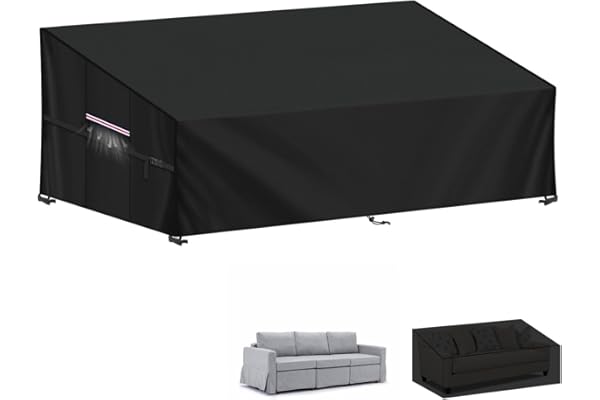 LAMUNI Housses de Protection Imperméable de Canapé 3-4 Places Housse Banc de Jardin Exterieur Housses de Canapés de Jardin 420D Oxford Bache de Canapé Extérieur Housse Meuble Jardin, 208x99x89/61cm