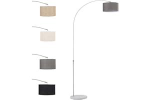 FUKEA Floor Lamp Arched Floor Light Standing Reading Lamp with Lamp Shade, Height Adjustable Flexible Gooseneck Standing Light for Living Room, Bedroom, Office and Dorm (Grey)