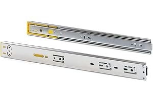 Emuca - Guías para cajones con rodamiento de bolas 45mm, pack de guías de extracción total con push y cierre suave, L 500mm, Cincado, Lote de 5